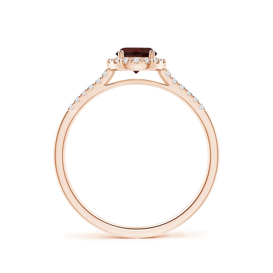 5mm A Round Garnet Halo Ring with Diamond Accents in Rose Gold side-1