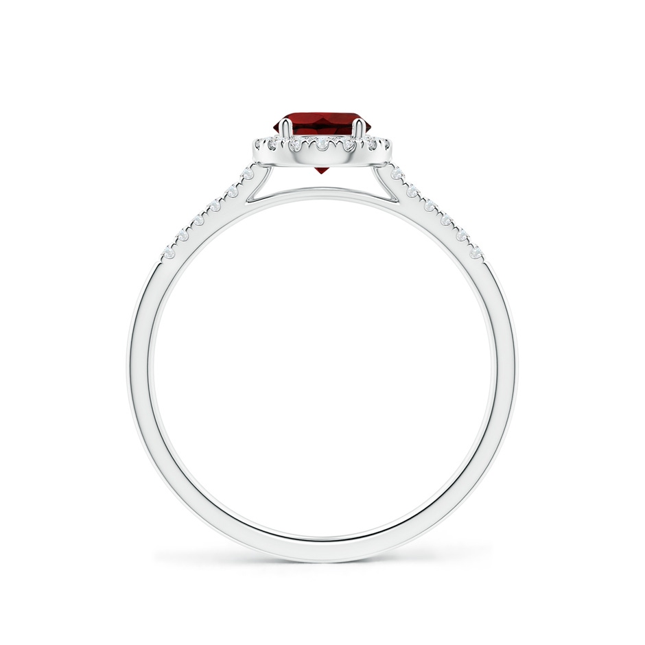 5mm AAA Round Garnet Halo Ring with Diamond Accents in White Gold side-1