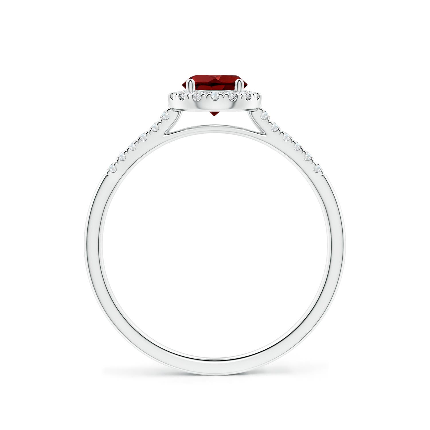 AAAA - Garnet / 0.75 CT / 14 KT White Gold