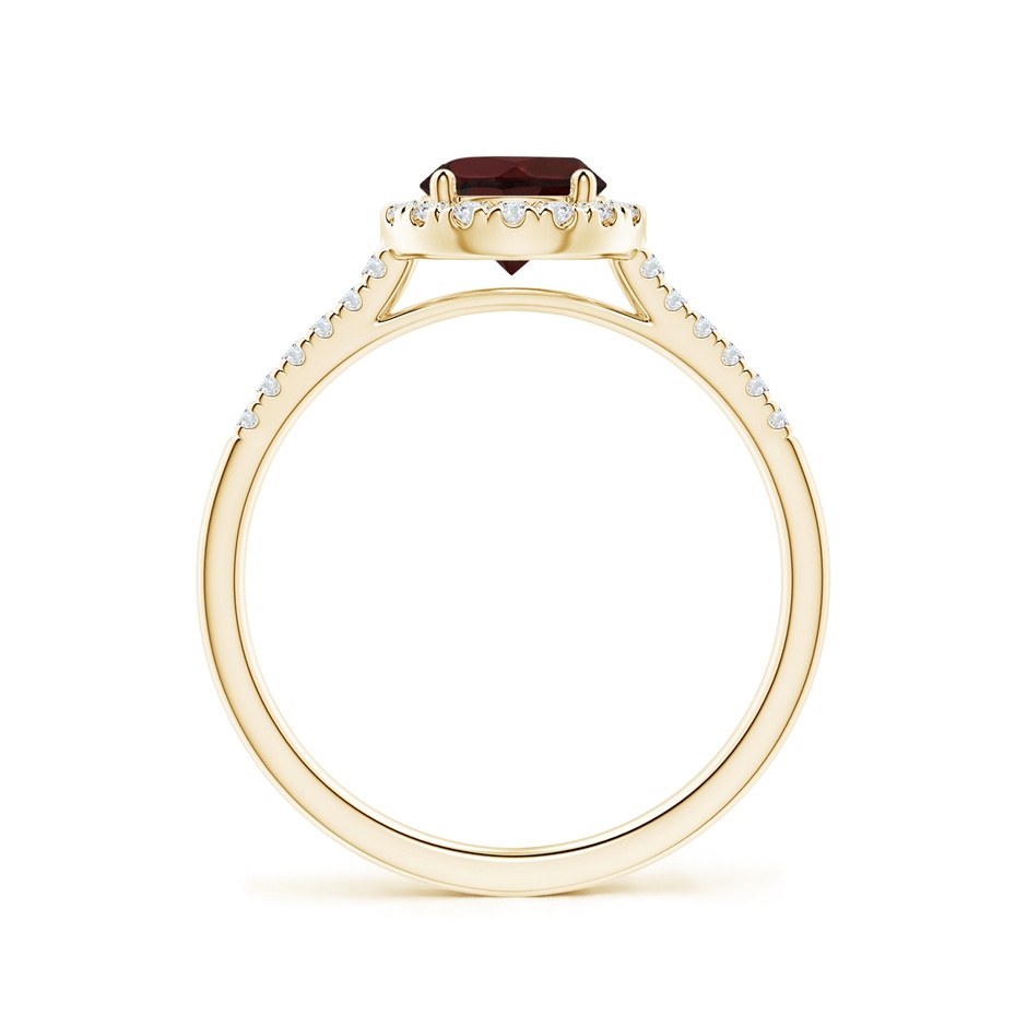 6mm A Round Garnet Halo Ring with Diamond Accents in Yellow Gold side-1