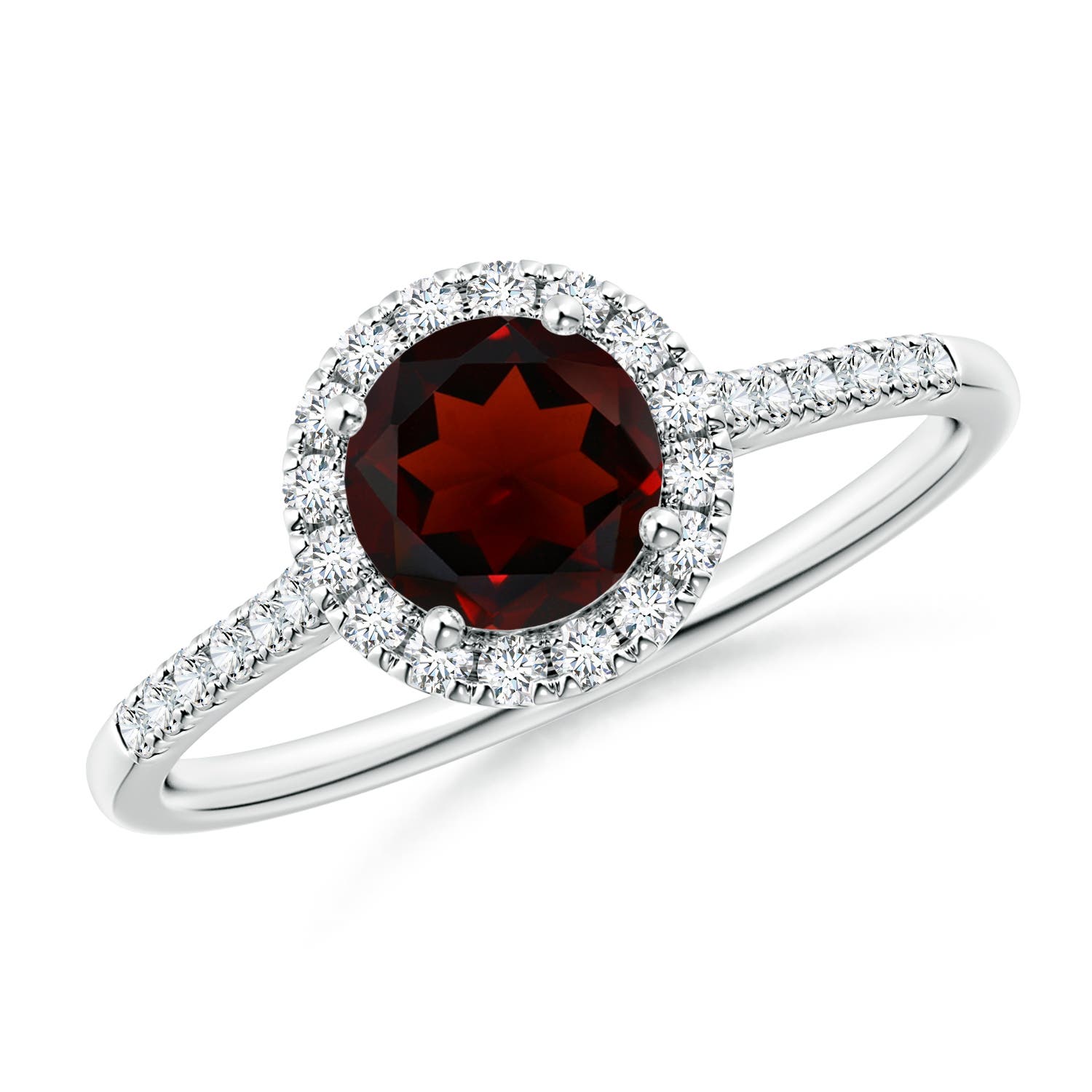 AA - Garnet / 1.2 CT / 14 KT White Gold