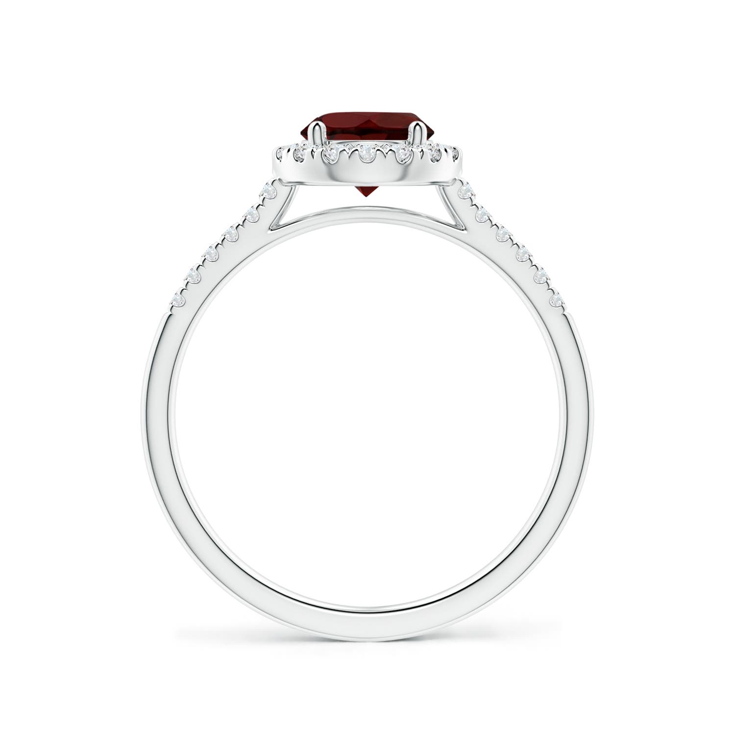 AA - Garnet / 1.2 CT / 14 KT White Gold