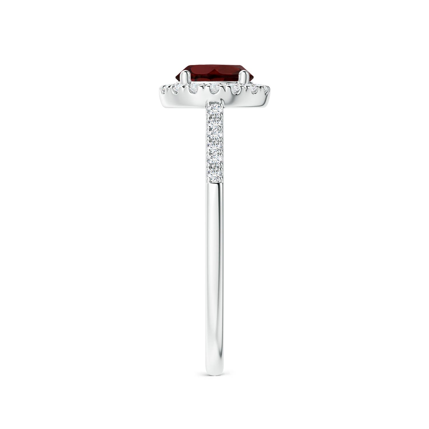 AA - Garnet / 1.2 CT / 14 KT White Gold