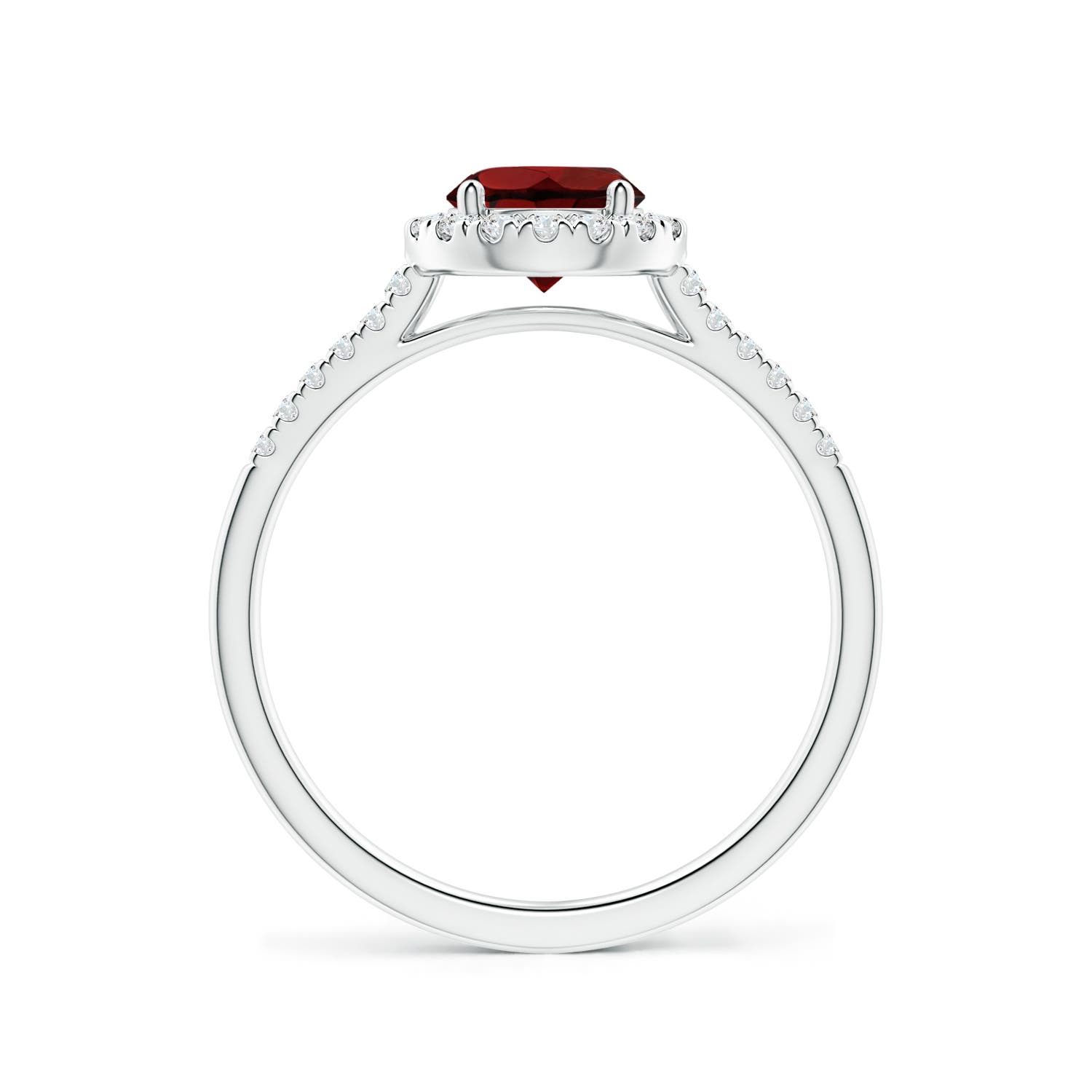 AAA - Garnet / 1.2 CT / 14 KT White Gold