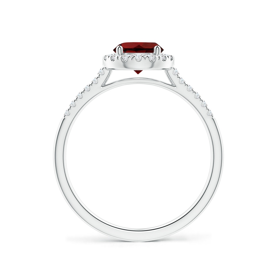 6mm AAA Round Garnet Halo Ring with Diamond Accents in White Gold side-1