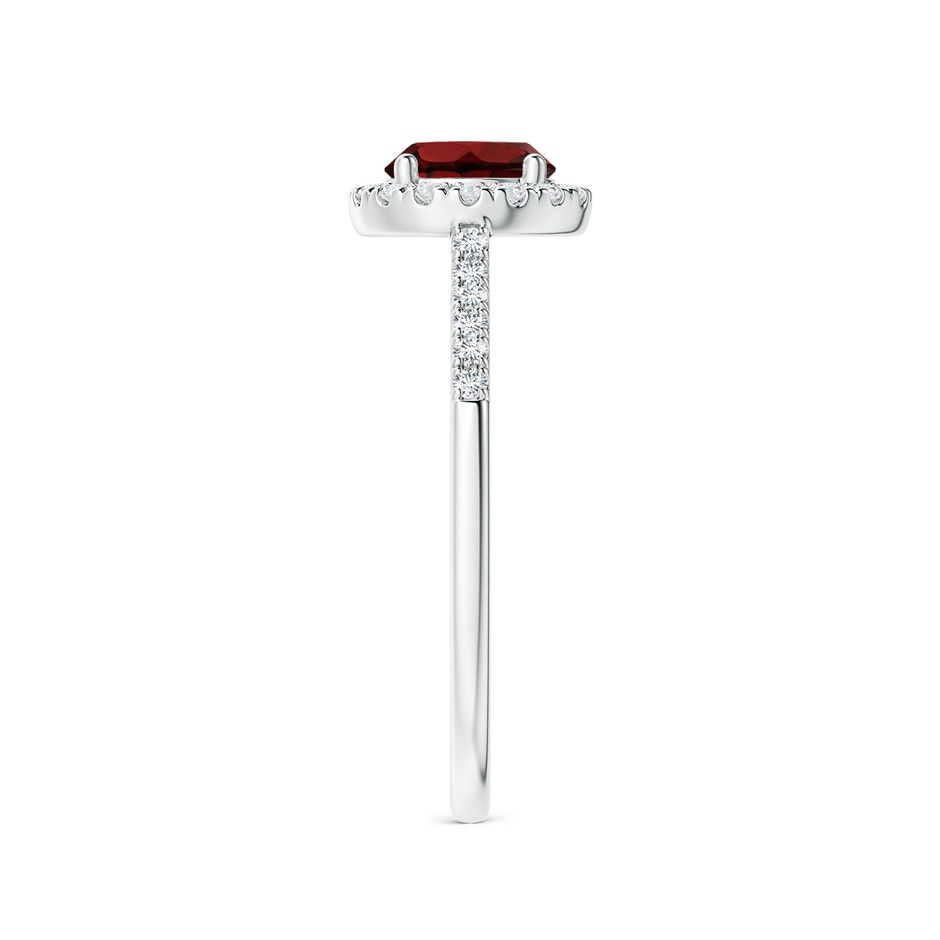 6mm AAA Round Garnet Halo Ring with Diamond Accents in White Gold side-2