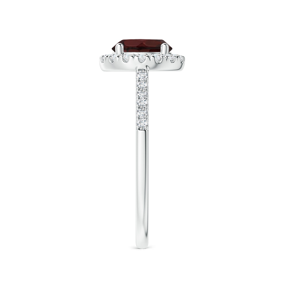 7mm A Round Garnet Halo Ring with Diamond Accents in White Gold side-2