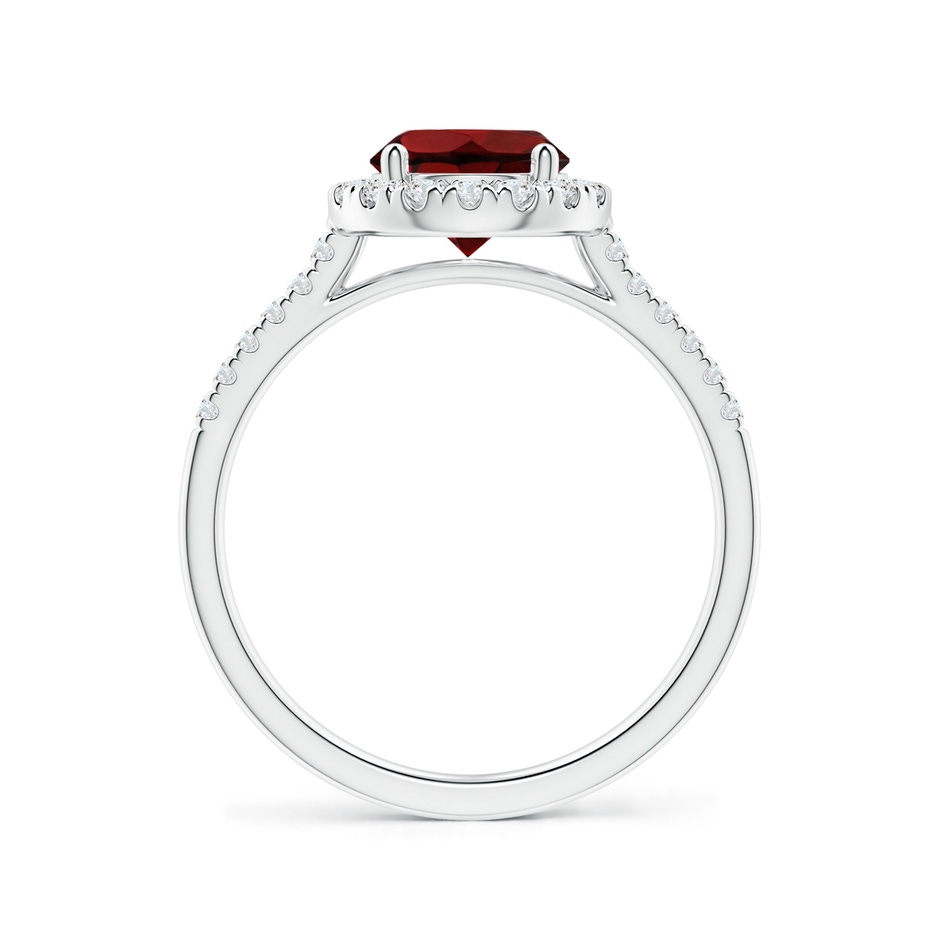 7mm AAA Round Garnet Halo Ring with Diamond Accents in White Gold side-1