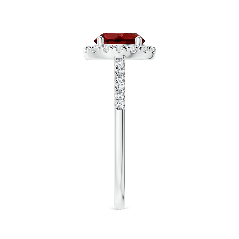 7mm AAAA Round Garnet Halo Ring with Diamond Accents in P950 Platinum side-2