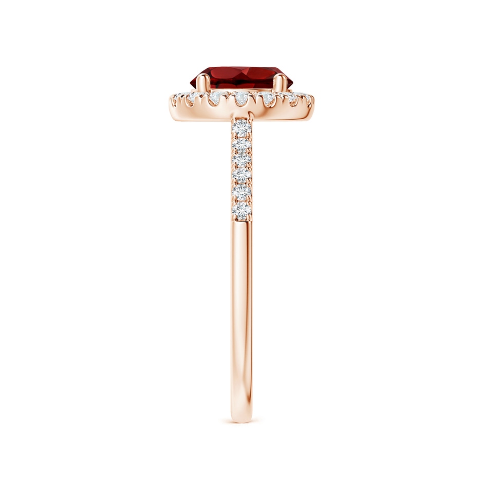 7mm AAAA Round Garnet Halo Ring with Diamond Accents in Rose Gold side-2