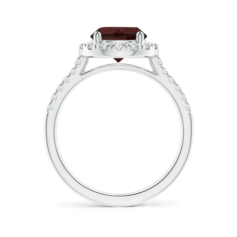 8mm A Round Garnet Halo Ring with Diamond Accents in White Gold side-1