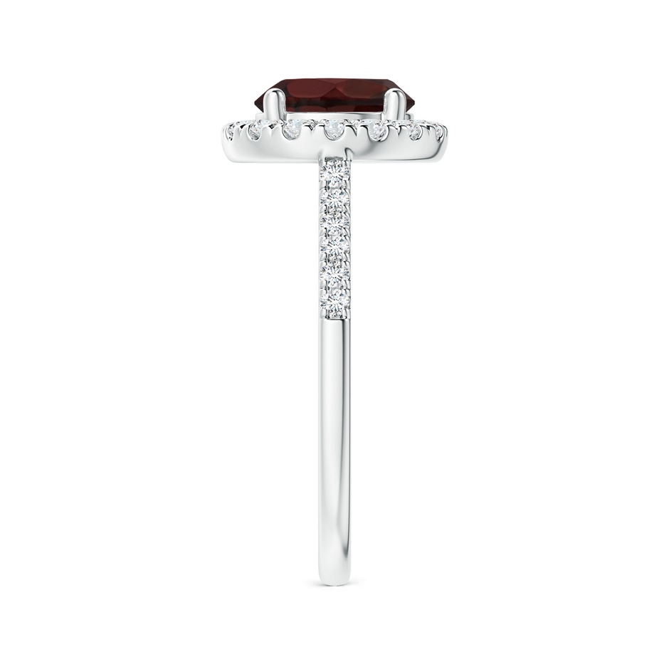 8mm A Round Garnet Halo Ring with Diamond Accents in White Gold side-2
