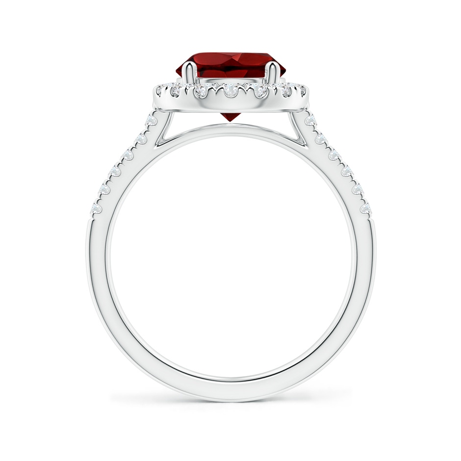 8mm AAAA Round Garnet Halo Ring with Diamond Accents in White Gold side-1