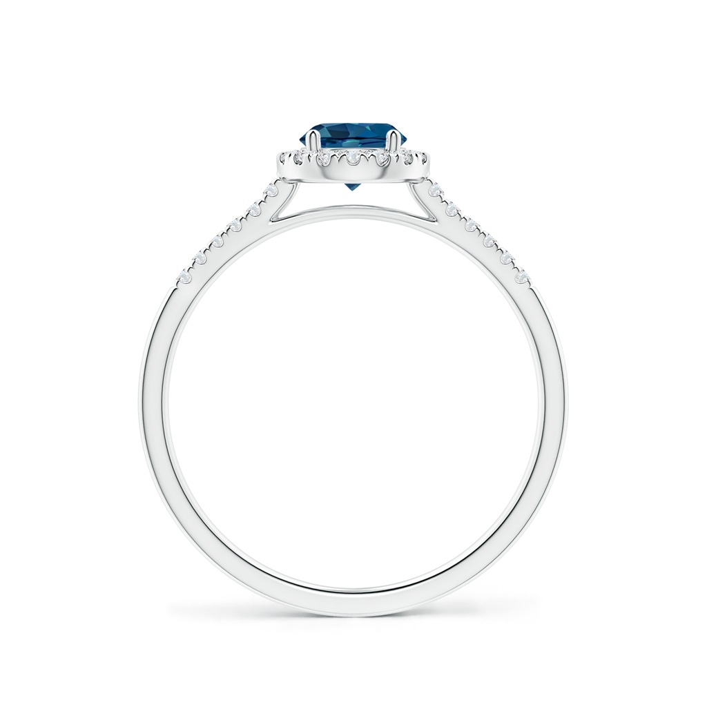 5mm AAA Round London Blue Topaz Halo Ring with Diamond Accents in White Gold - side_1