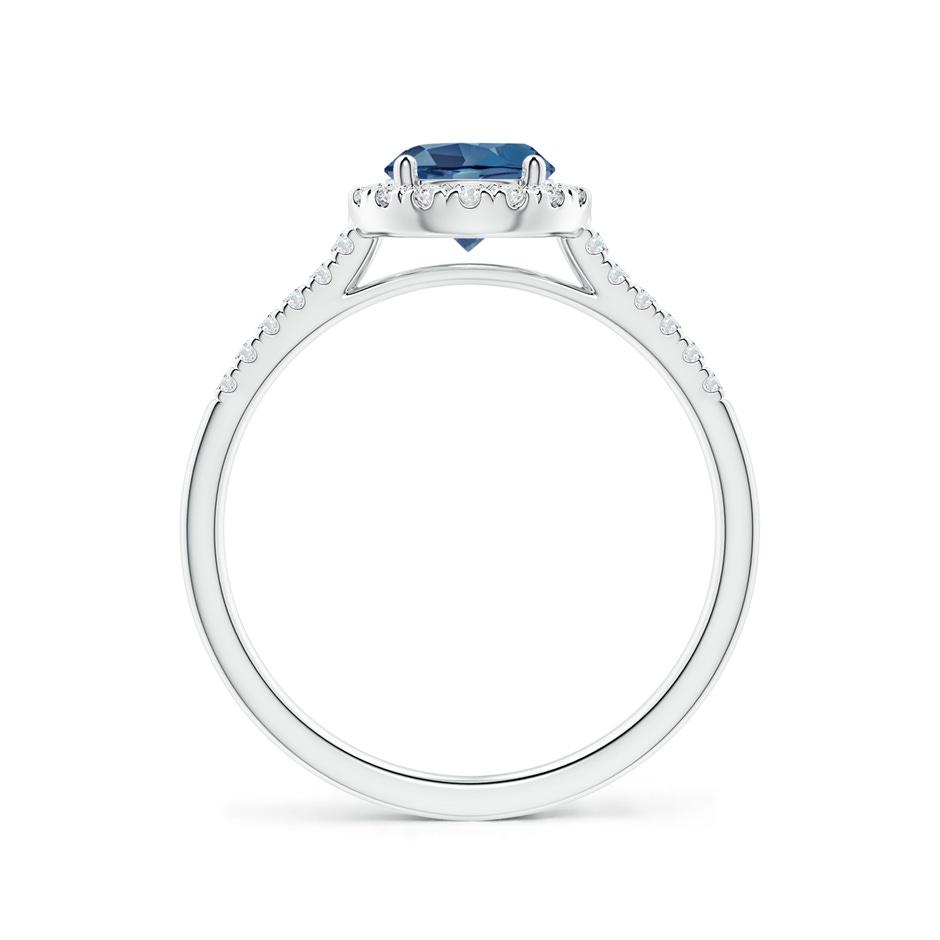 6mm A Round London Blue Topaz Halo Ring with Diamond Accents in White Gold side-1