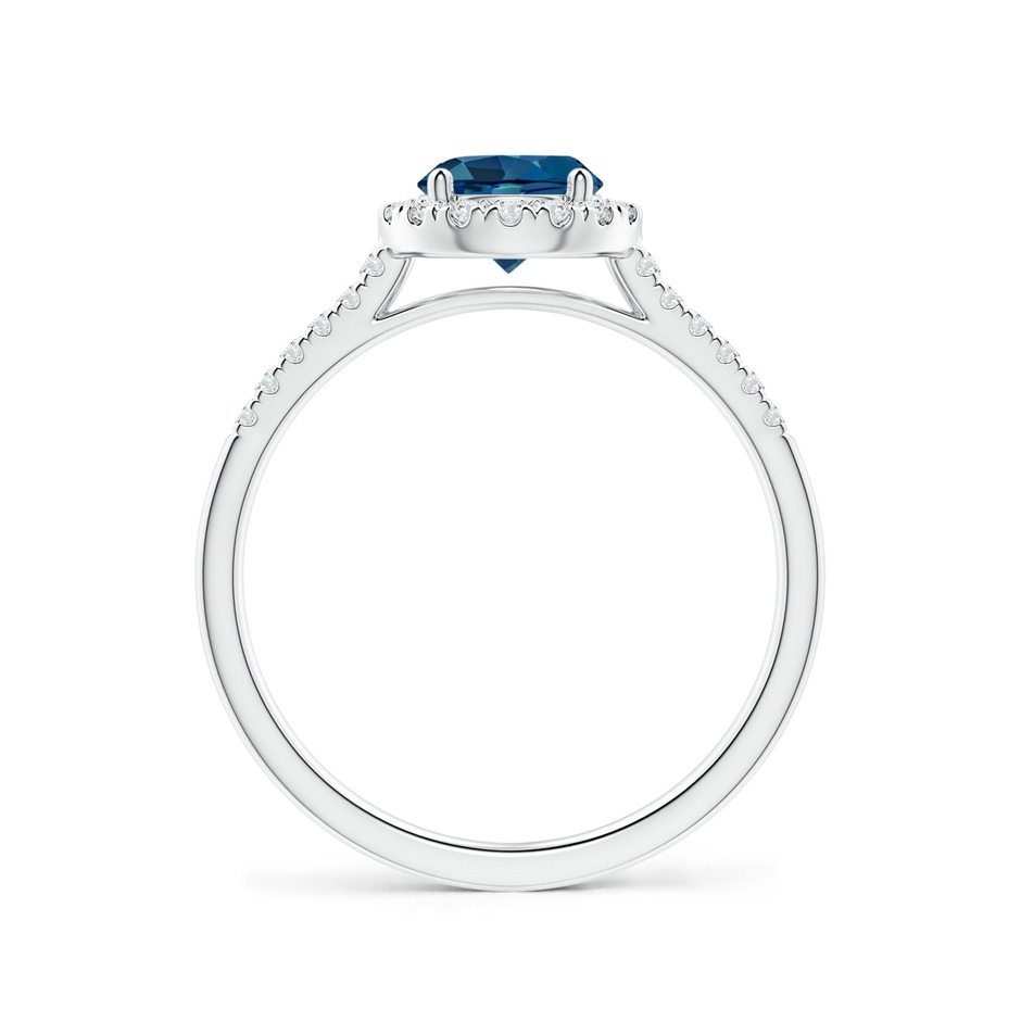 6mm AAA Round London Blue Topaz Halo Ring with Diamond Accents in White Gold side-1