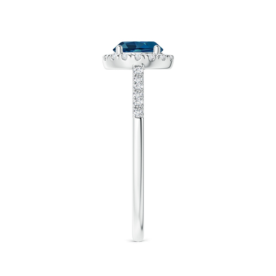 6mm AAA Round London Blue Topaz Halo Ring with Diamond Accents in White Gold side-2