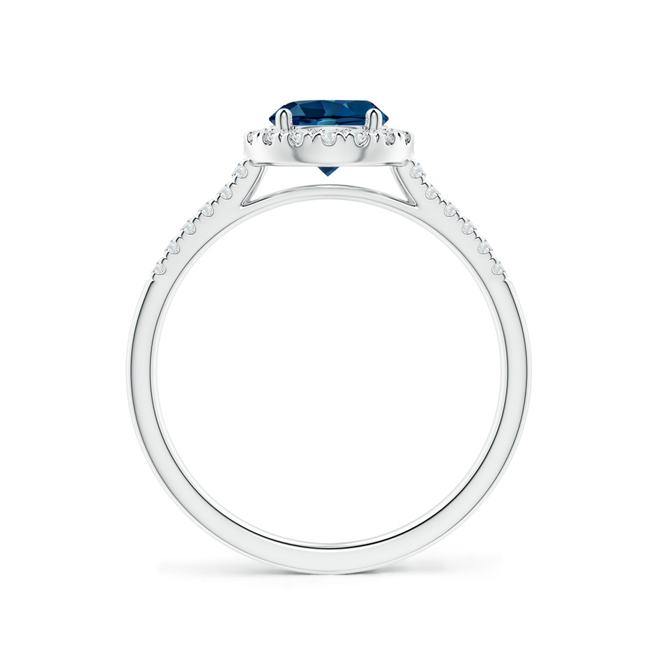 6mm AAAA Round London Blue Topaz Halo Ring with Diamond Accents in P950 Platinum side-1