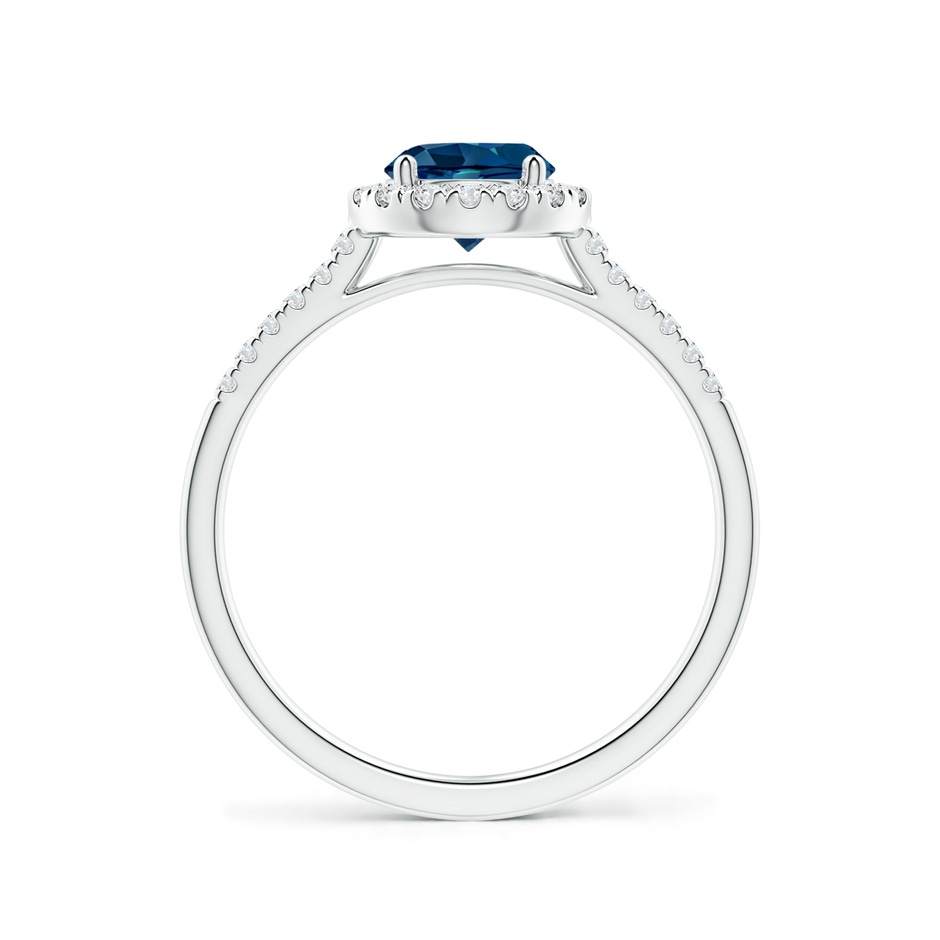 6mm AAAA Round London Blue Topaz Halo Ring with Diamond Accents in White Gold side-1