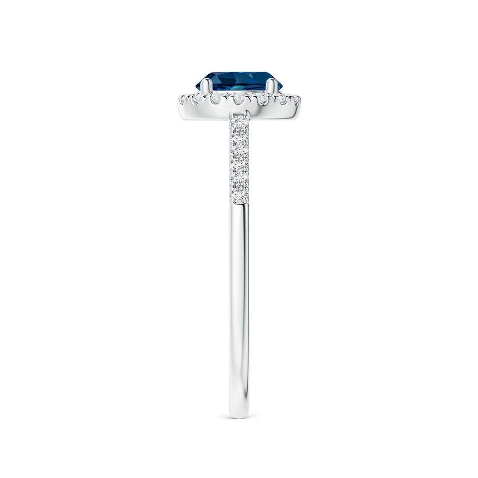 6mm AAAA Round London Blue Topaz Halo Ring with Diamond Accents in White Gold side-2