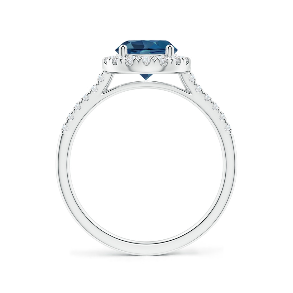 7mm AA Round London Blue Topaz Halo Ring with Diamond Accents in White Gold side-1