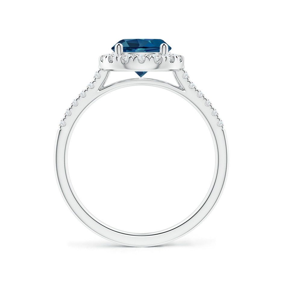 7mm AAA Round London Blue Topaz Halo Ring with Diamond Accents in White Gold side-1