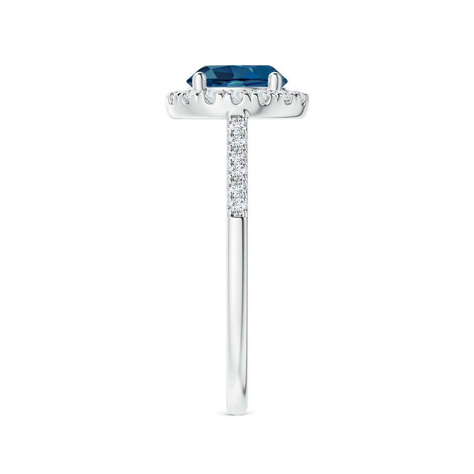 7mm AAA Round London Blue Topaz Halo Ring with Diamond Accents in White Gold side-2
