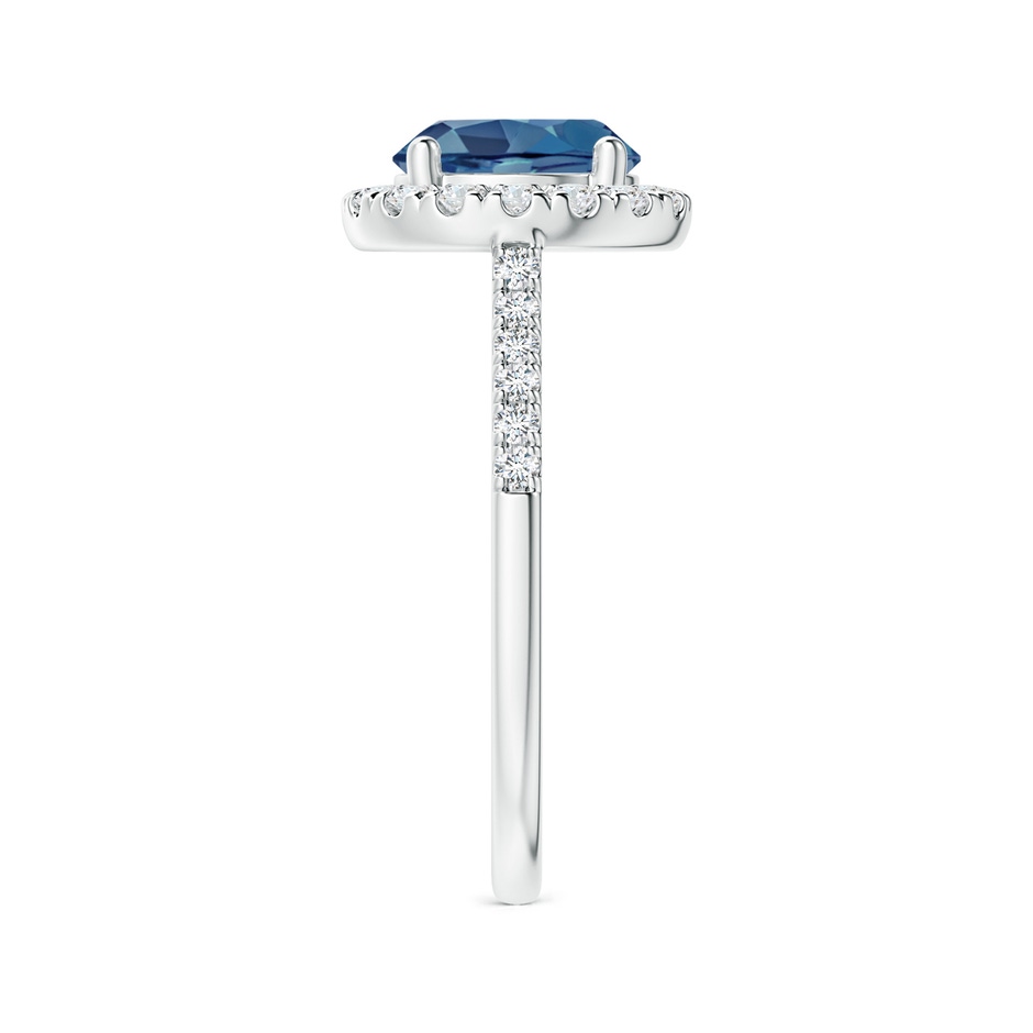 8mm A Round London Blue Topaz Halo Ring with Diamond Accents in White Gold side-2