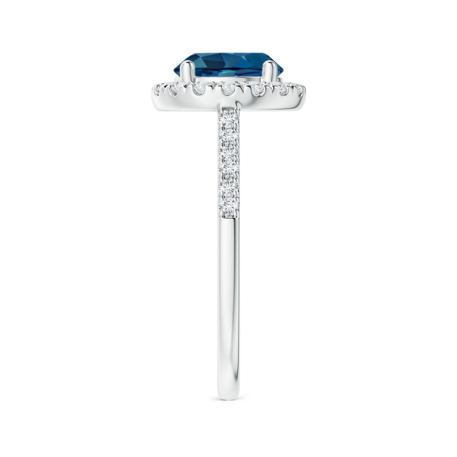 8mm AAA Round London Blue Topaz Halo Ring with Diamond Accents in White Gold side-2