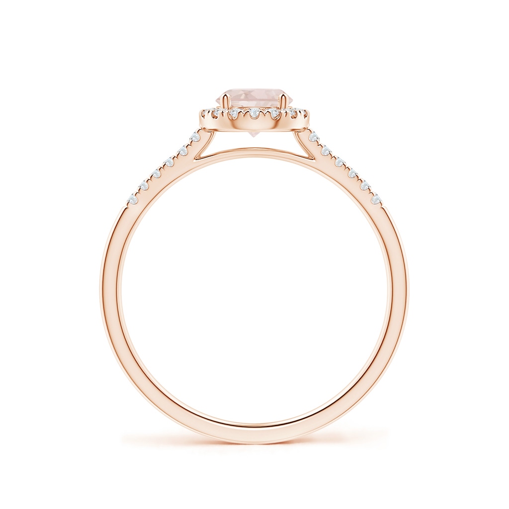 5mm A Round Morganite Halo Ring with Diamond Accents in Rose Gold - side_1