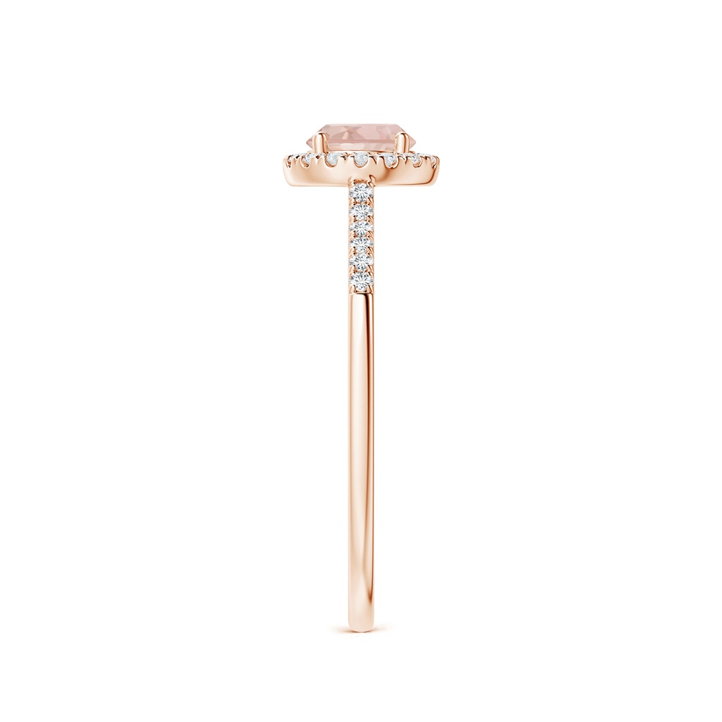 5mm AAA Round Morganite Halo Ring with Diamond Accents in 9K Rose Gold Side-2