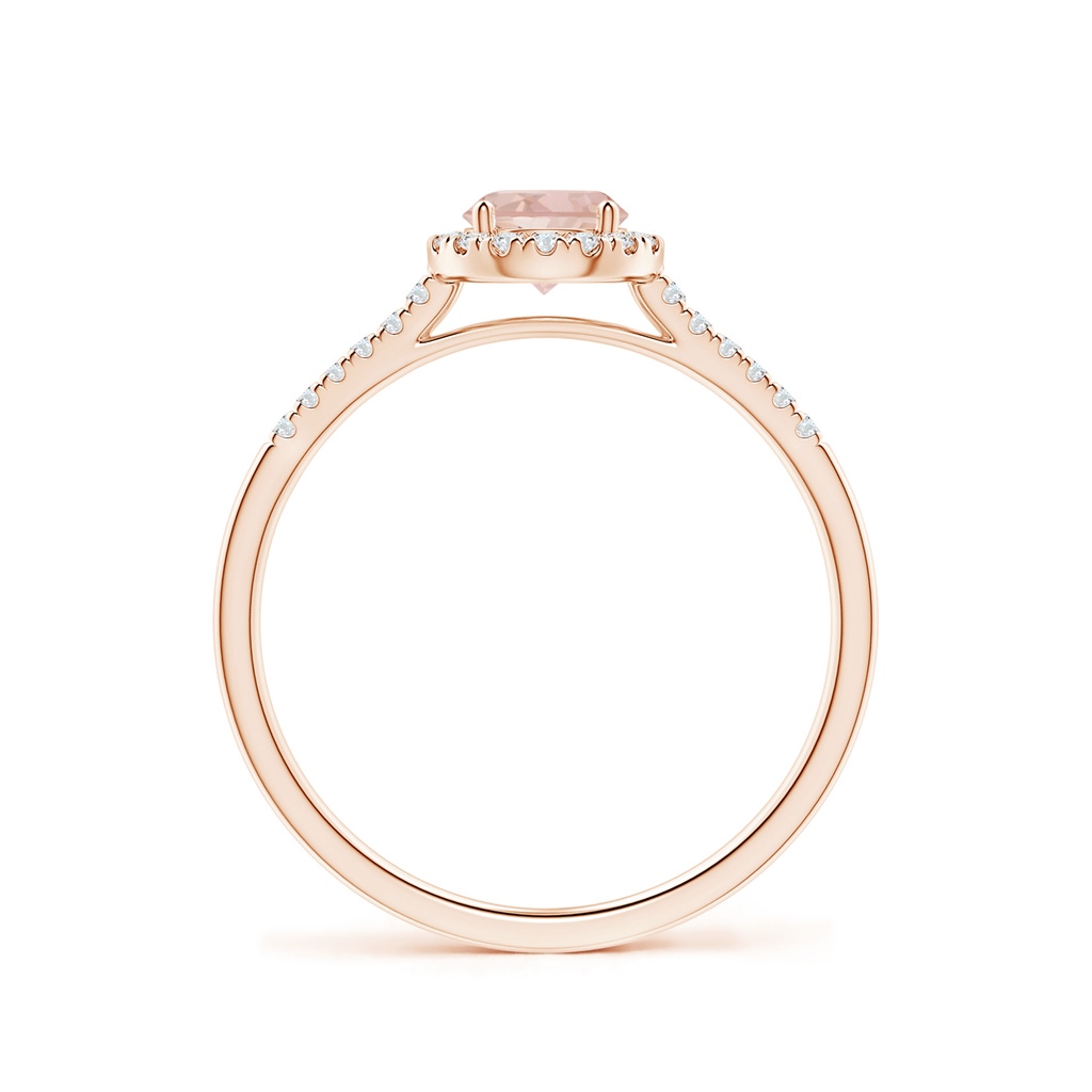 5mm AAAA Round Morganite Halo Ring with Diamond Accents in Rose Gold - side_1
