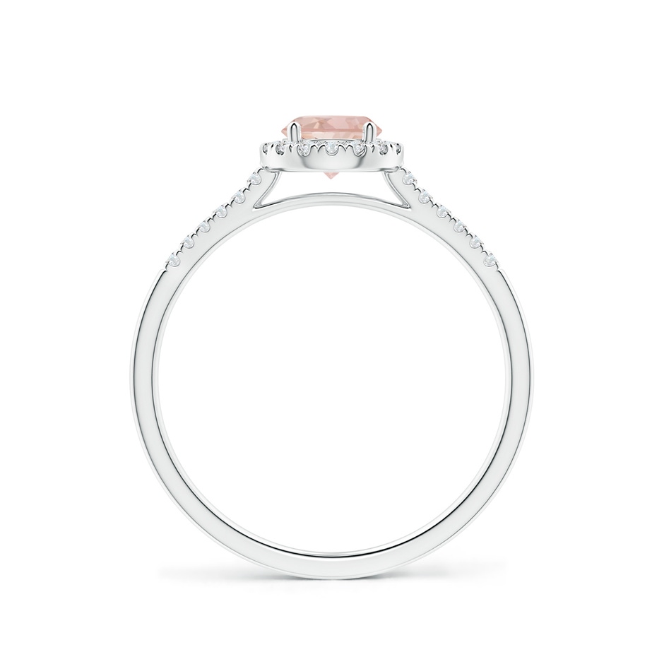 5mm AAAA Round Morganite Halo Ring with Diamond Accents in White Gold side-1