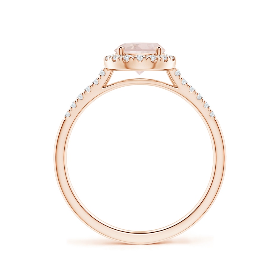 6mm A Round Morganite Halo Ring with Diamond Accents in Rose Gold side-1
