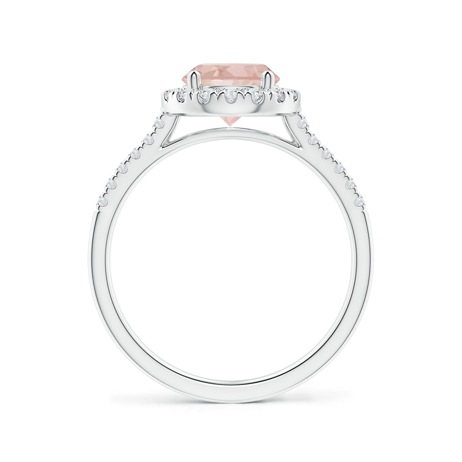 7mm AAAA Round Morganite Halo Ring with Diamond Accents in White Gold side-1