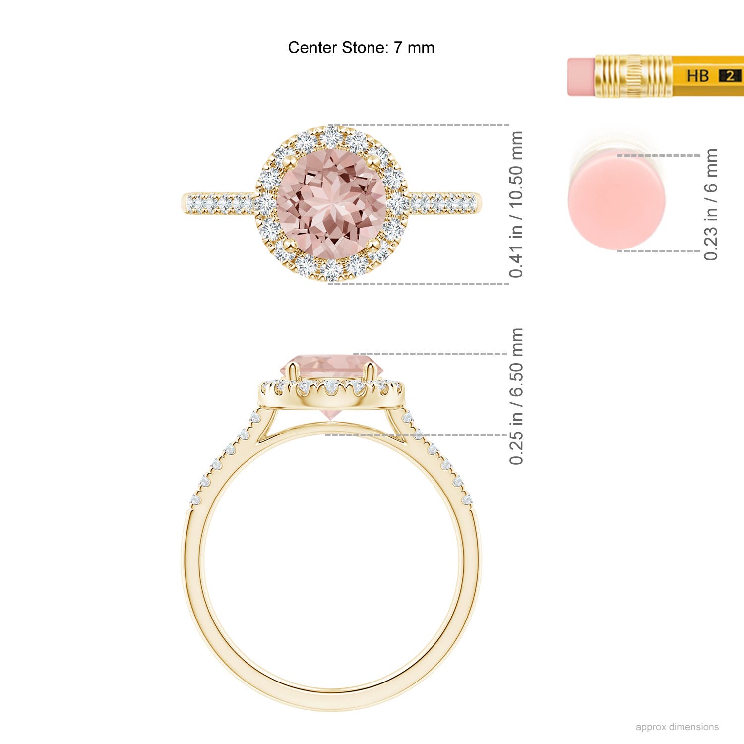 AAAA - Morganite / 1.39 CT / 14 KT Yellow Gold