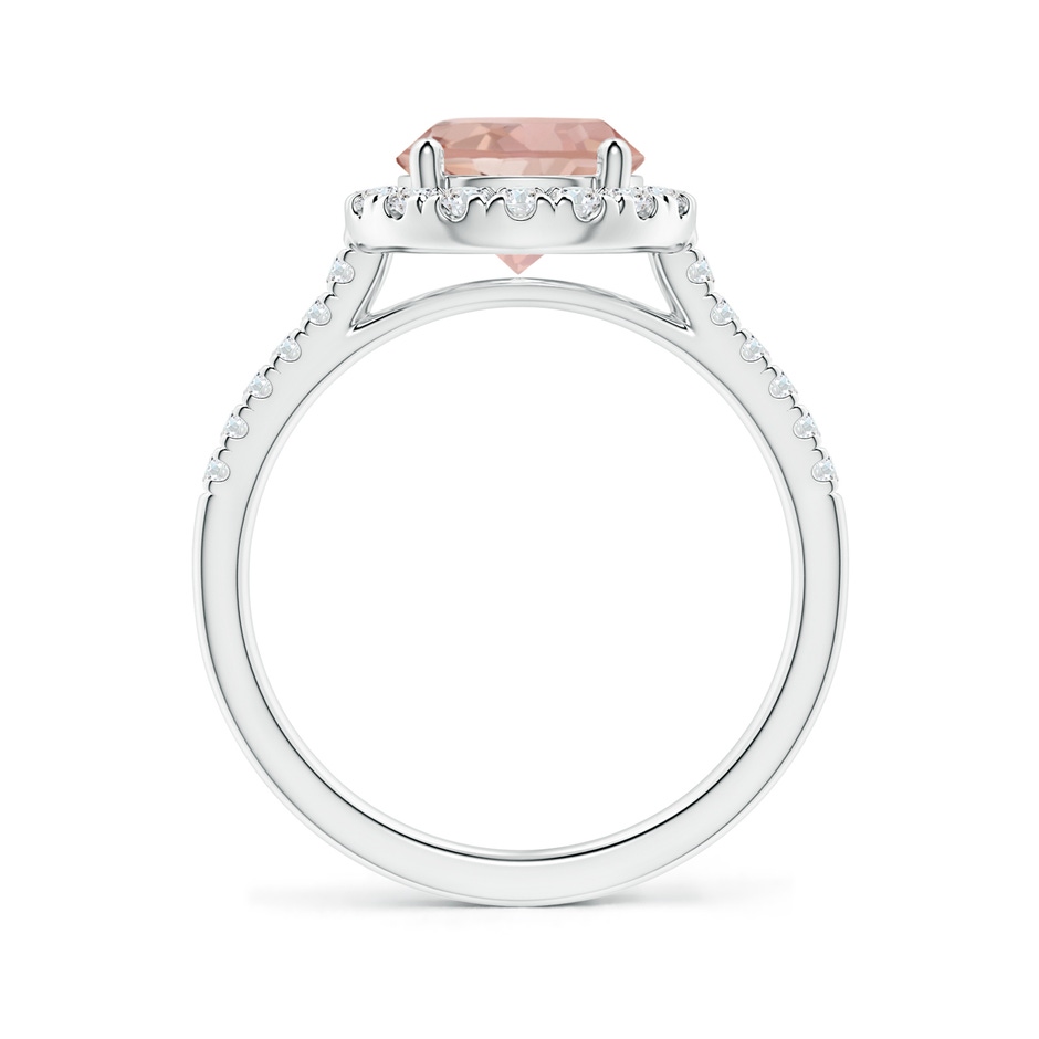 8mm AAAA Round Morganite Halo Ring with Diamond Accents in White Gold side-1