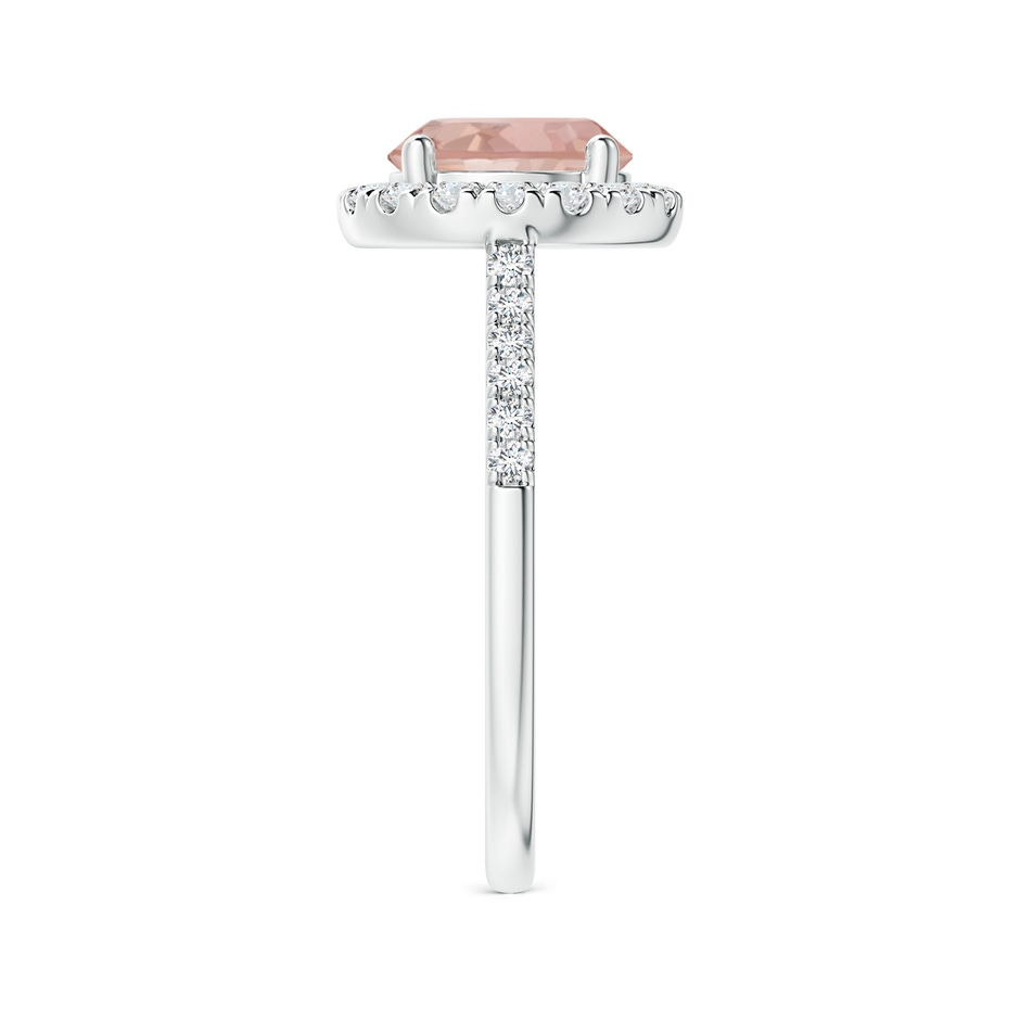 8mm AAAA Round Morganite Halo Ring with Diamond Accents in White Gold side-2