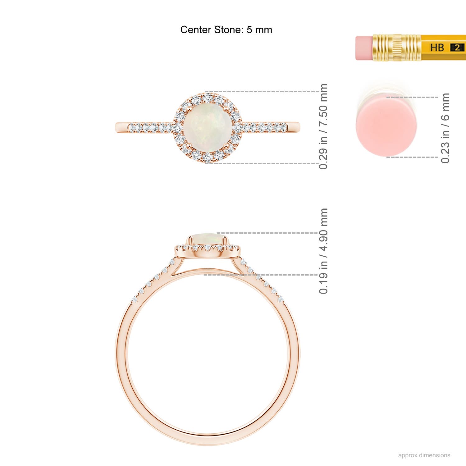 A - Opal / 0.48 CT / 14 KT Rose Gold