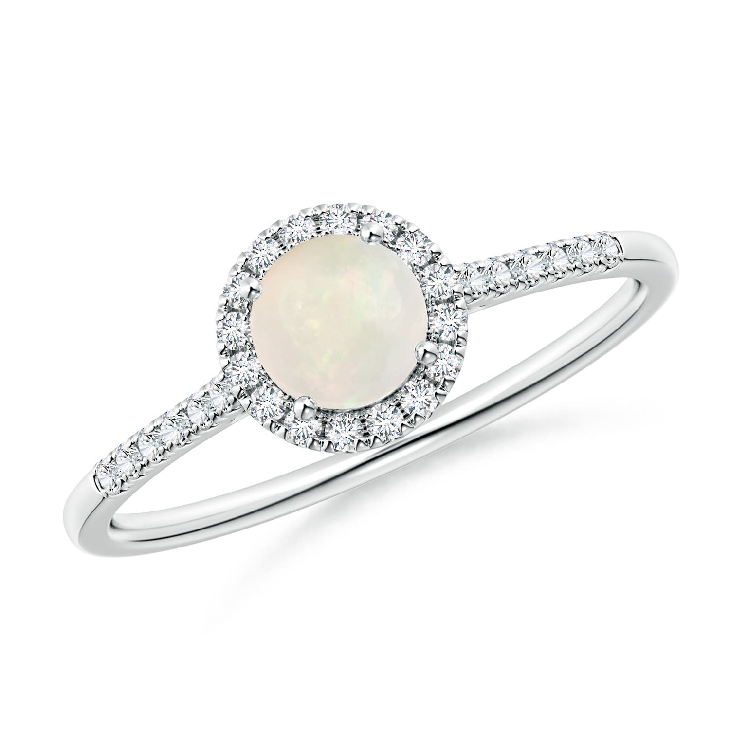 A - Opal / 0.48 CT / 14 KT White Gold