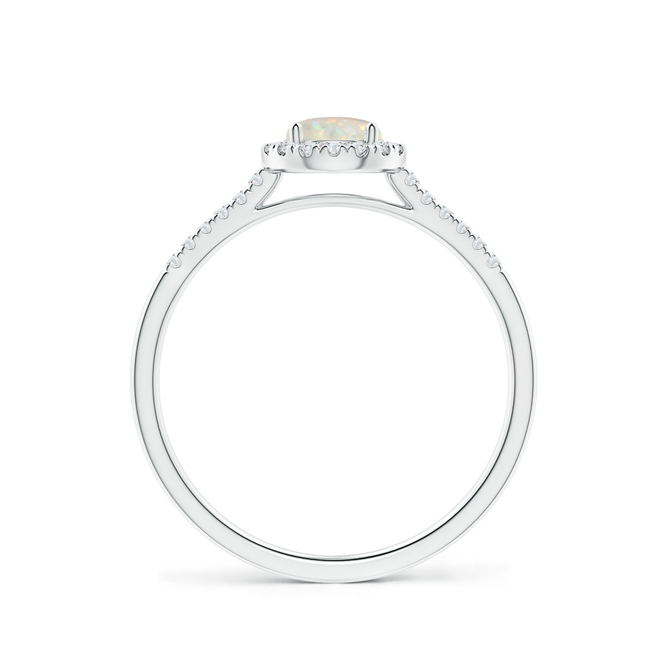 5mm AAA Round Opal Halo Ring with Diamond Accents in White Gold side-1