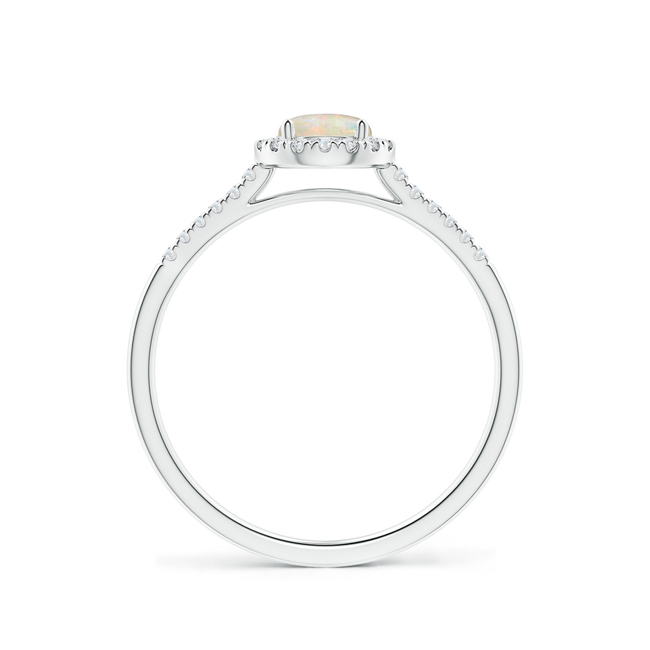 5mm AAAA Round Opal Halo Ring with Diamond Accents in White Gold side-1