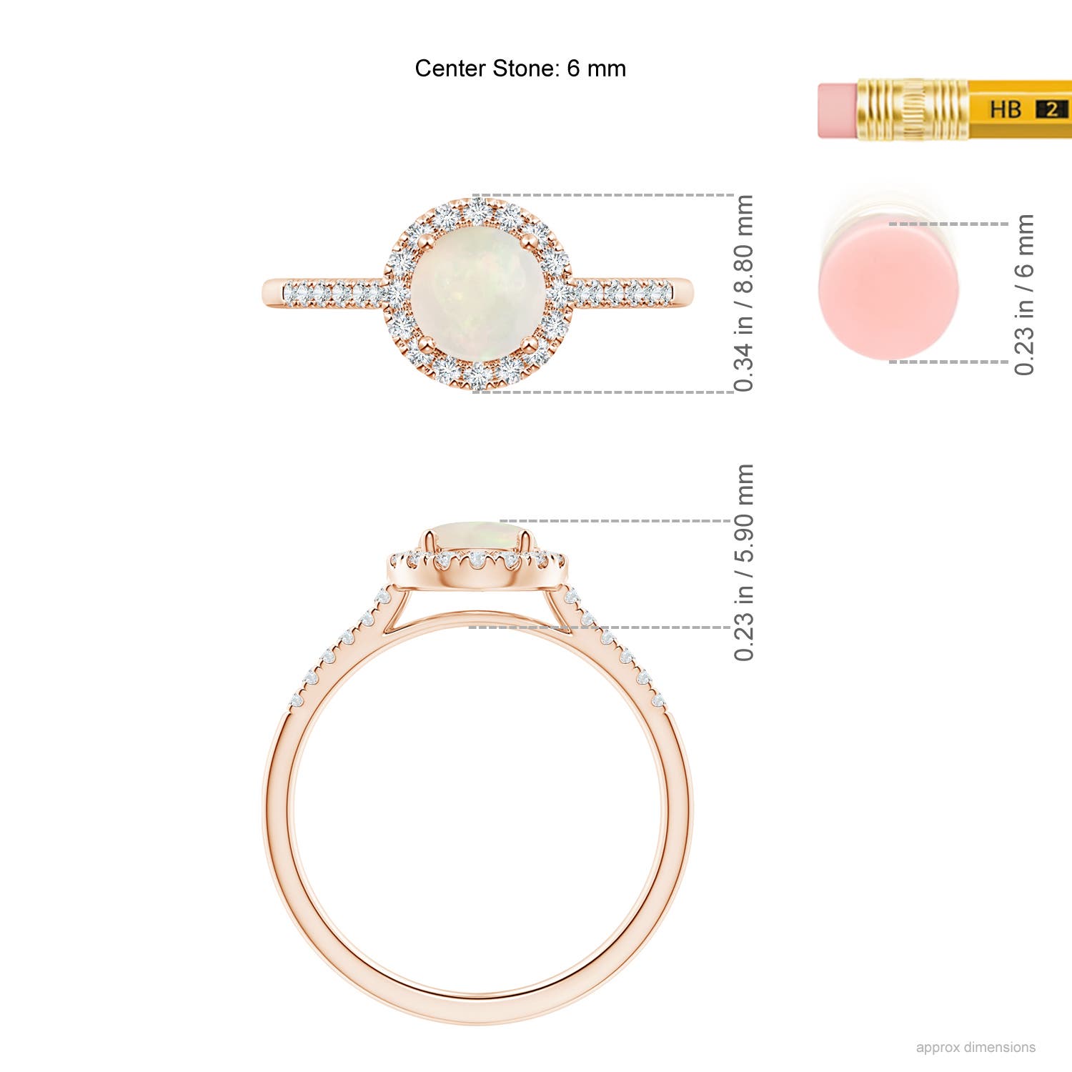 A - Opal / 0.7 CT / 14 KT Rose Gold