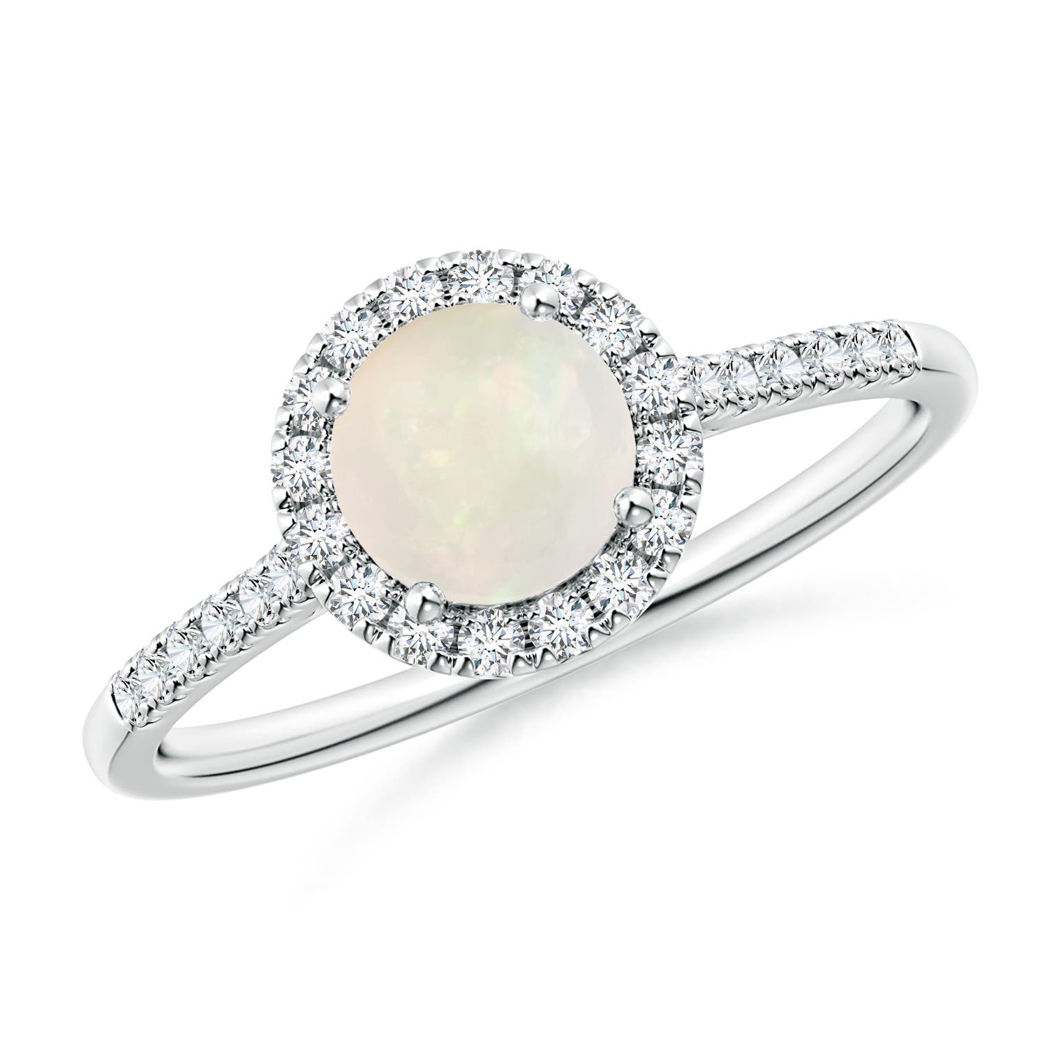 A - Opal / 0.7 CT / 14 KT White Gold