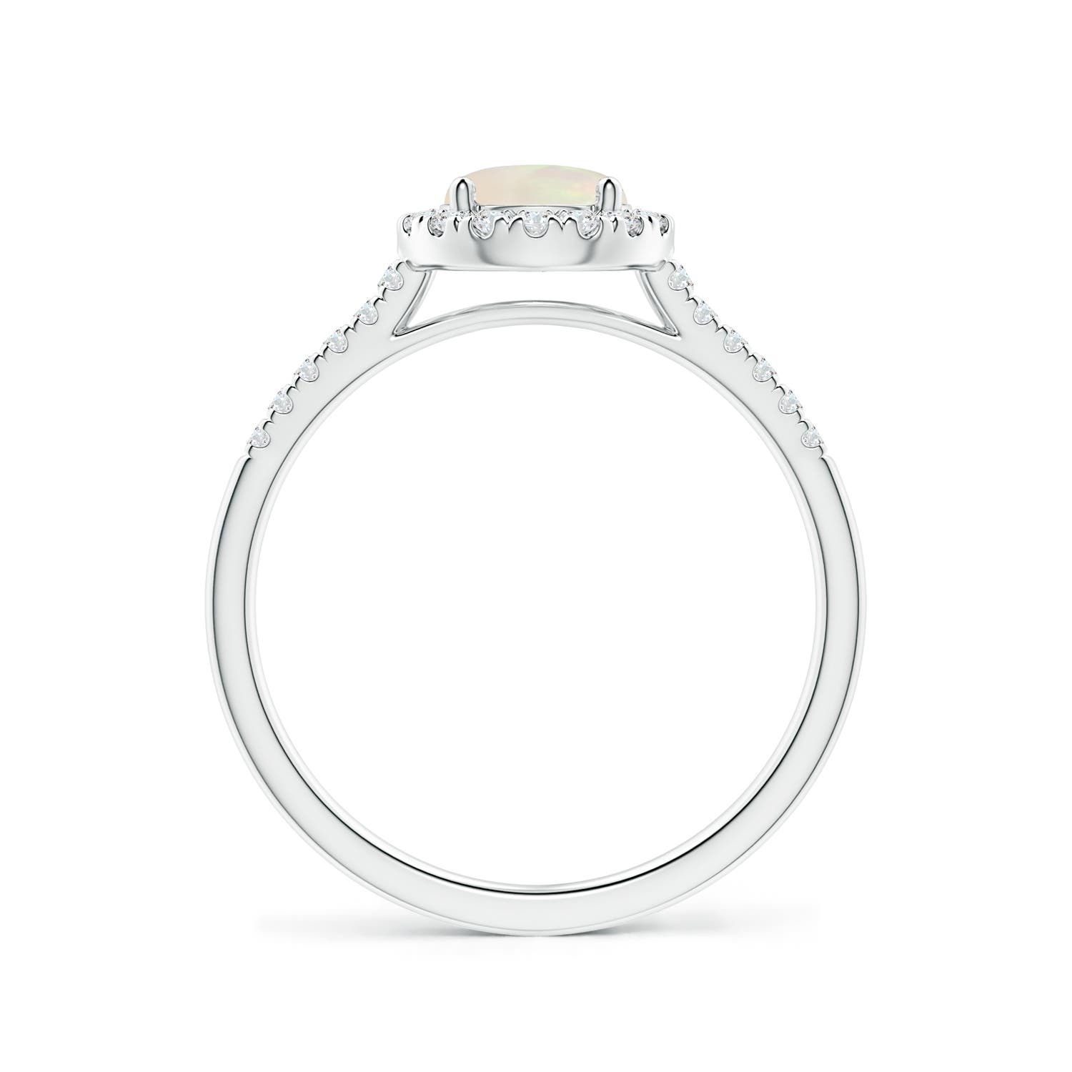 A - Opal / 0.7 CT / 14 KT White Gold