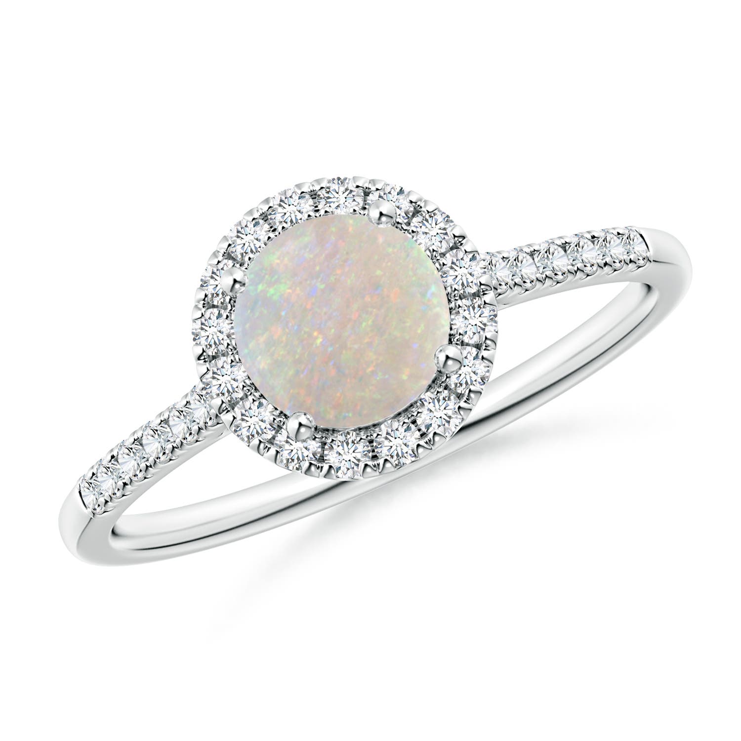 AA - Opal / 0.7 CT / 14 KT White Gold