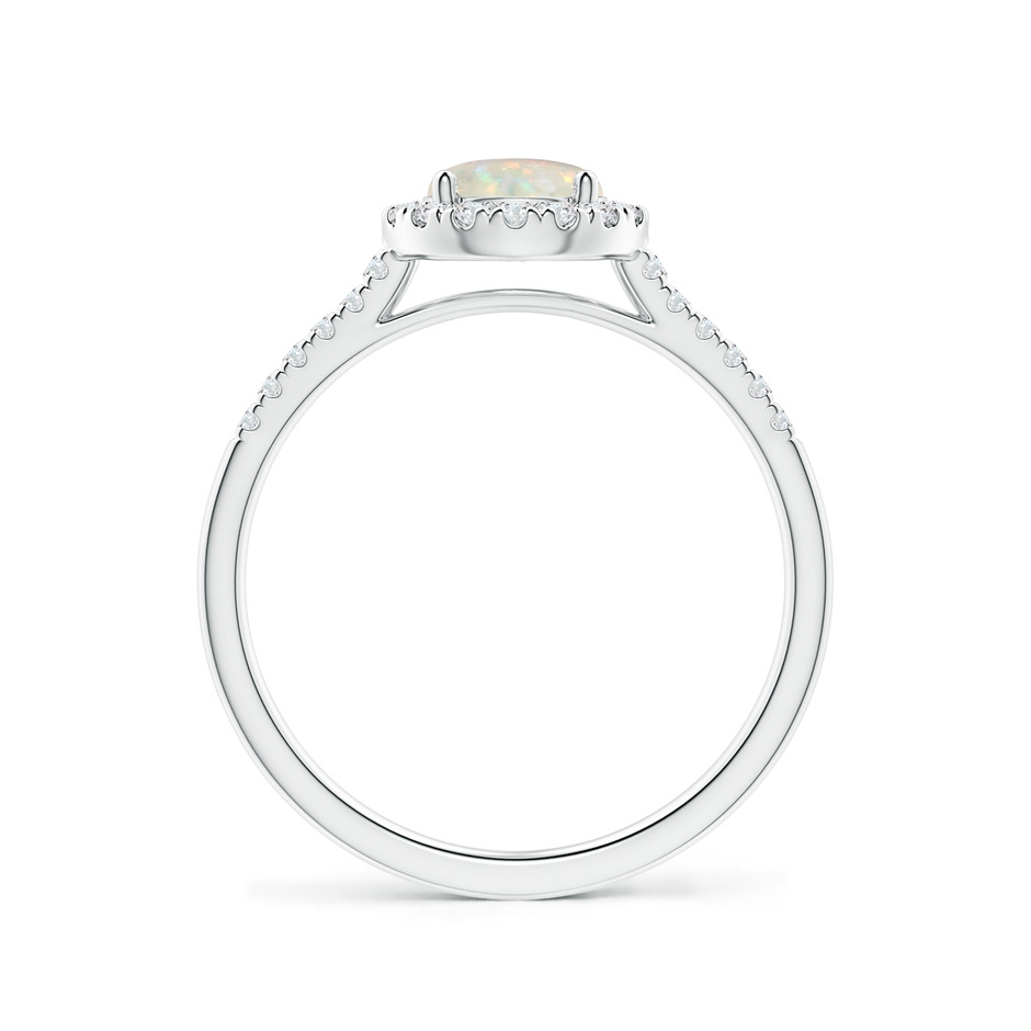 6mm AAA Round Opal Halo Ring with Diamond Accents in White Gold side-1