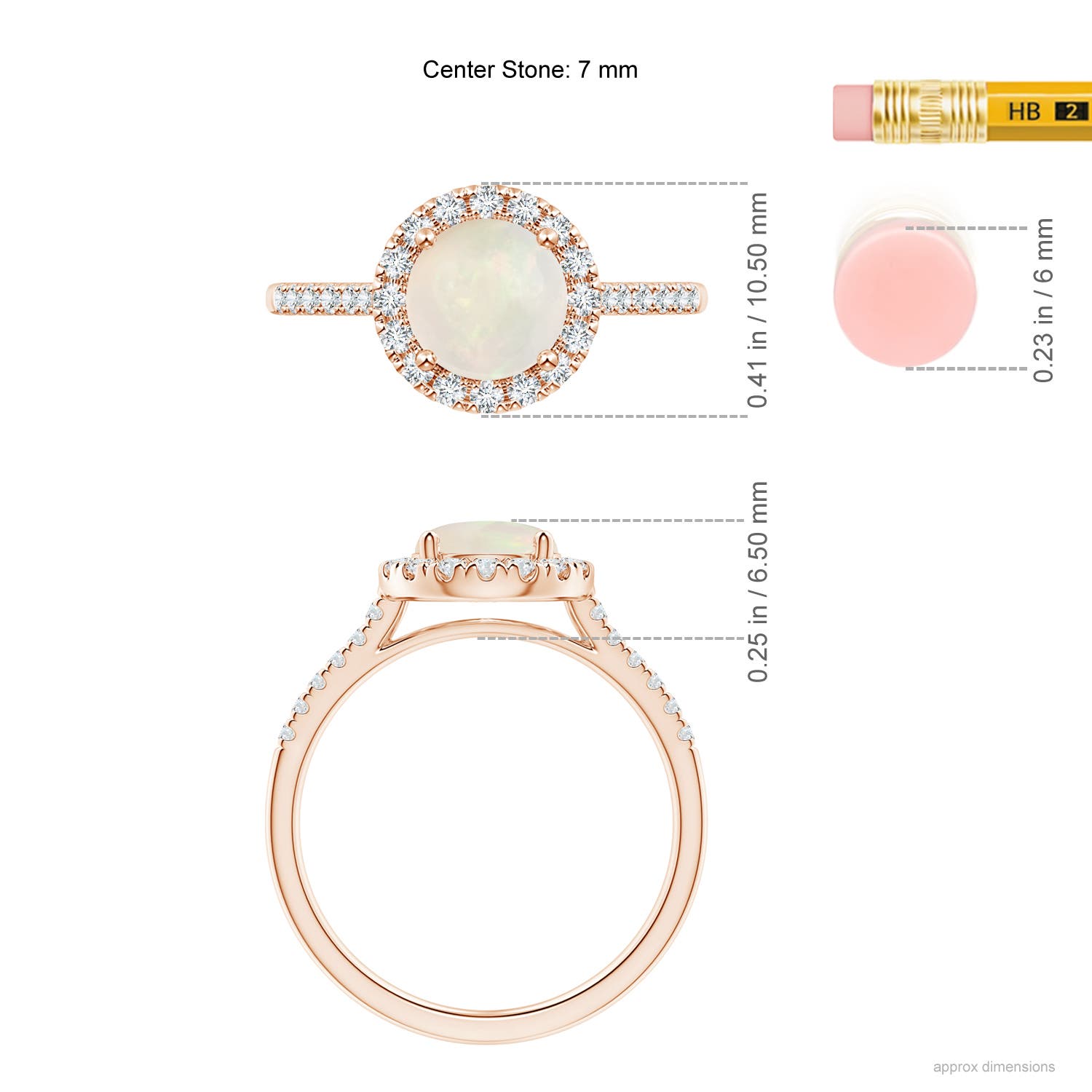 A - Opal / 1.04 CT / 14 KT Rose Gold