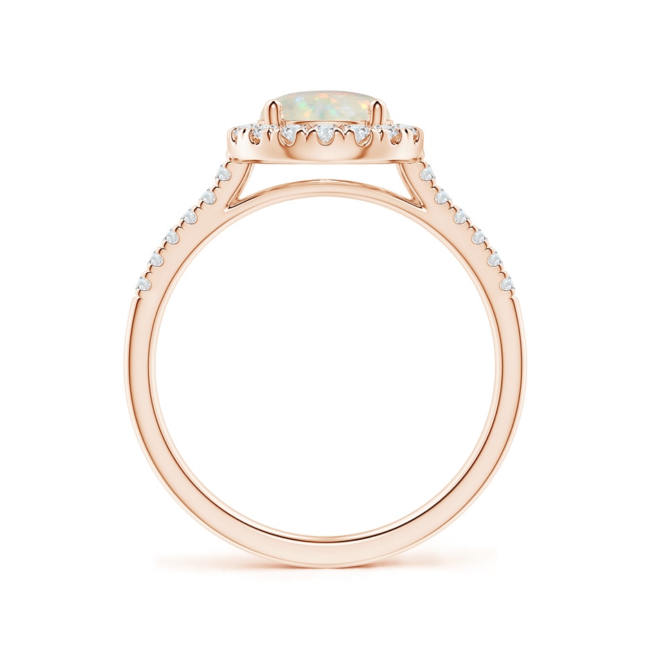 7mm AAA Round Opal Halo Ring with Diamond Accents in Rose Gold side-1
