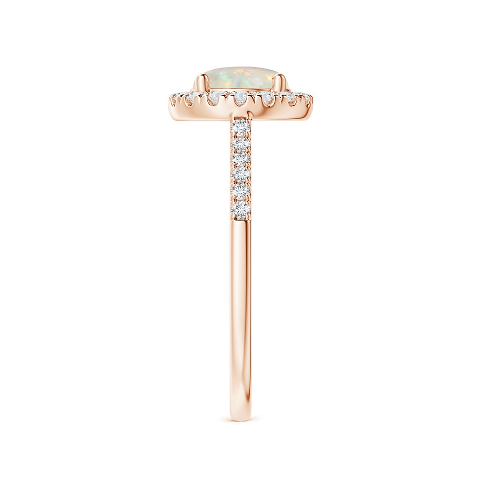 7mm AAA Round Opal Halo Ring with Diamond Accents in Rose Gold side-2